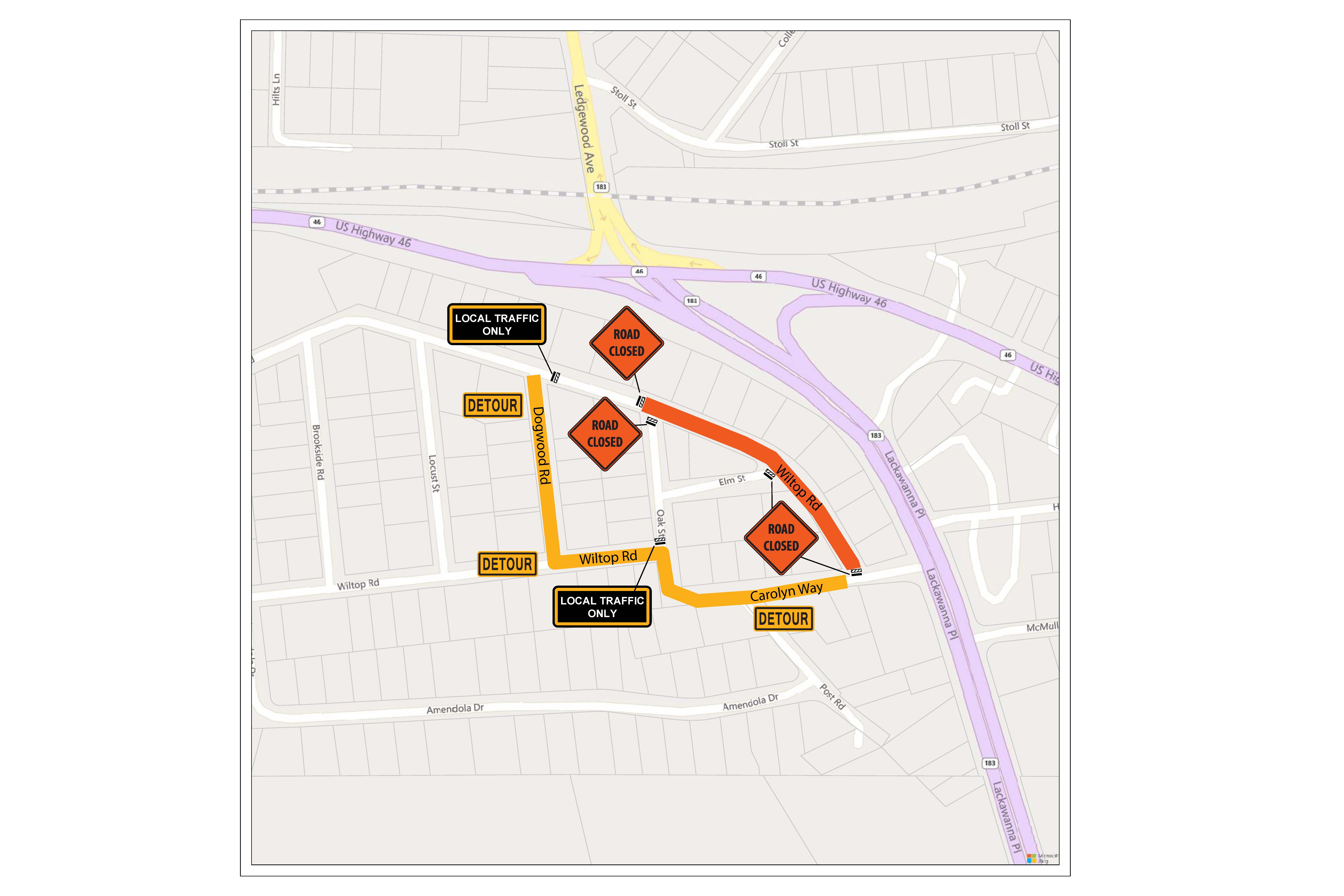 NJNG Sussex Construction Detour Plans