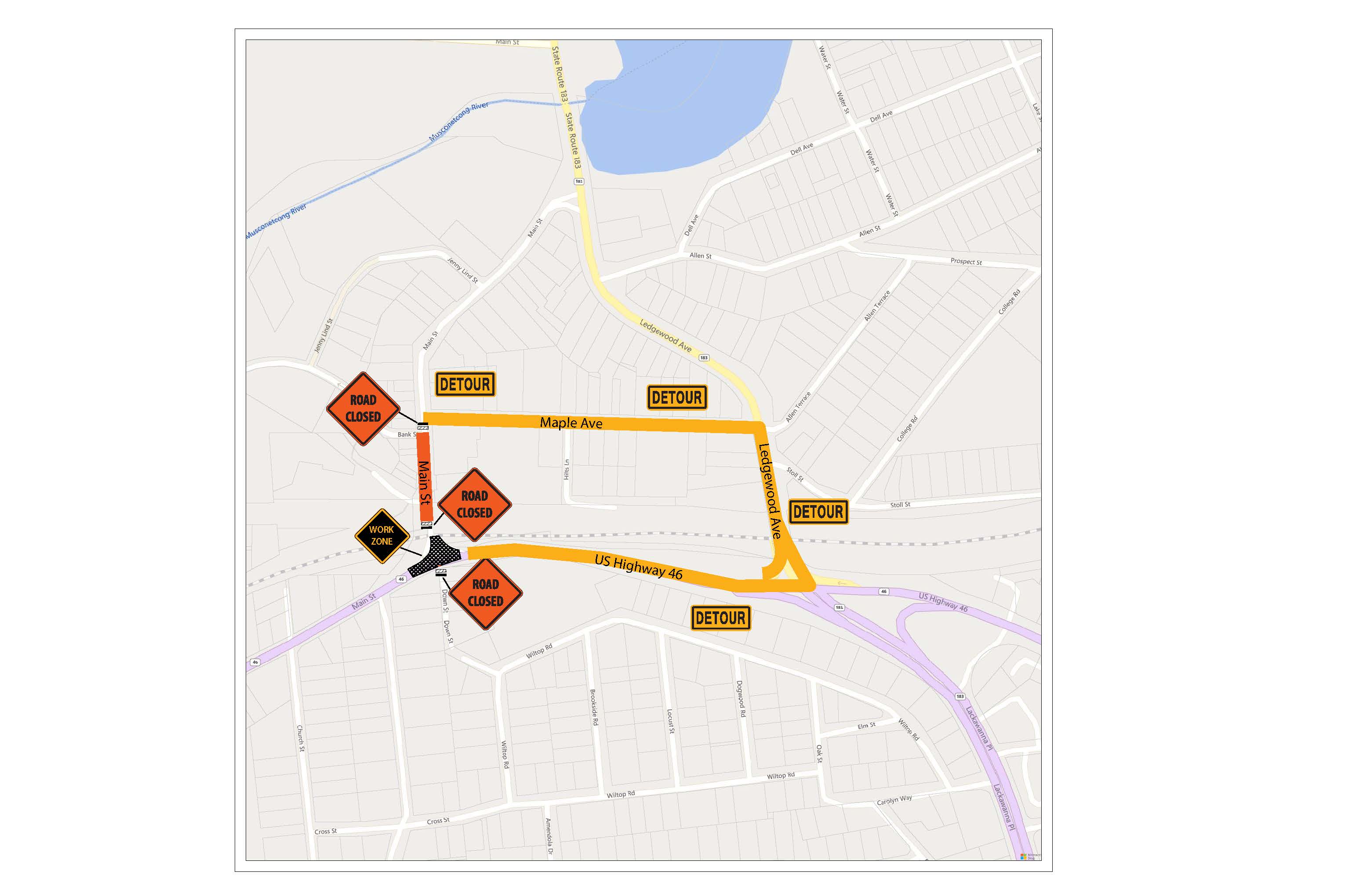 NJNG Sussex Construction Detour Plans