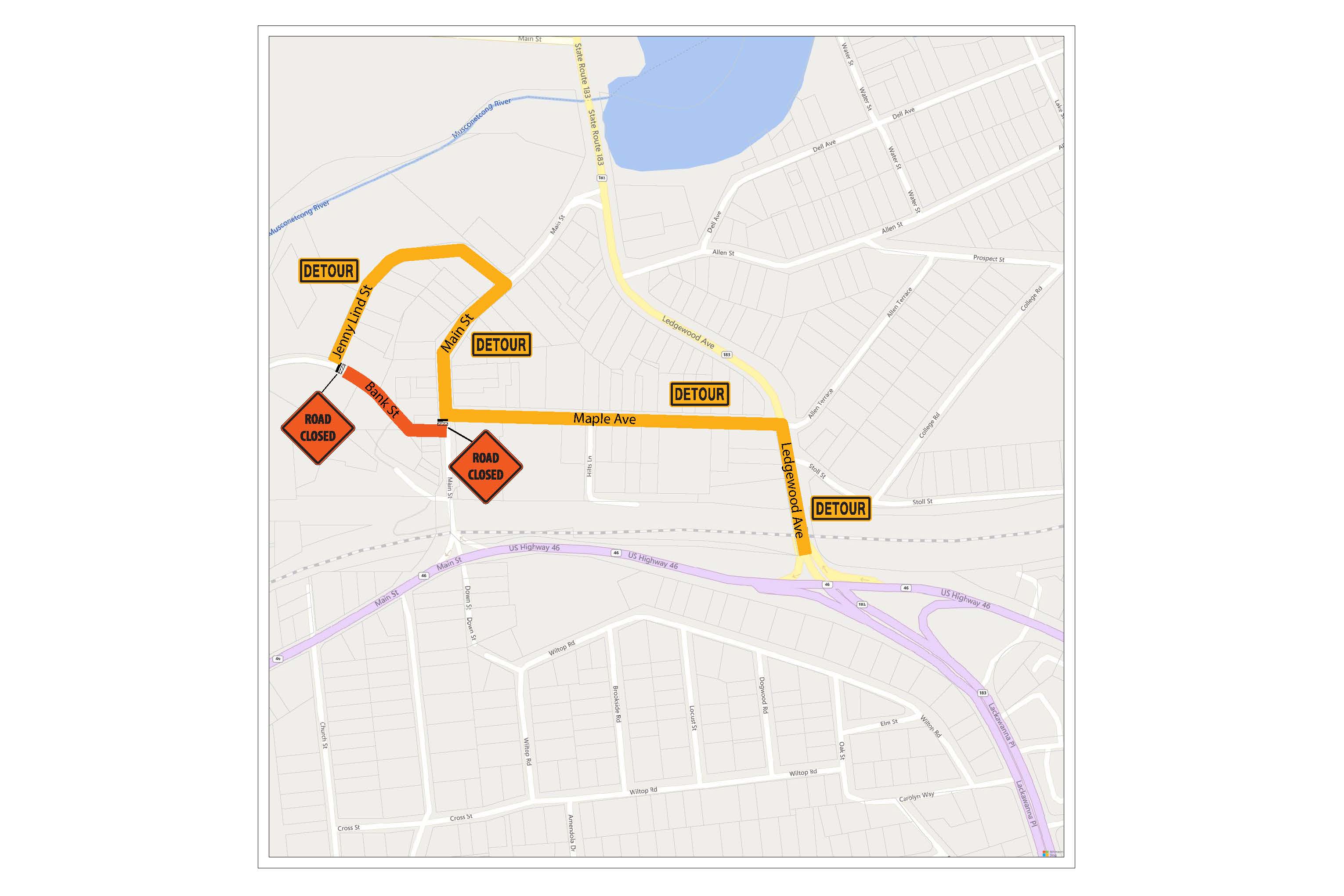 NJNG Sussex Construction Detour Plans